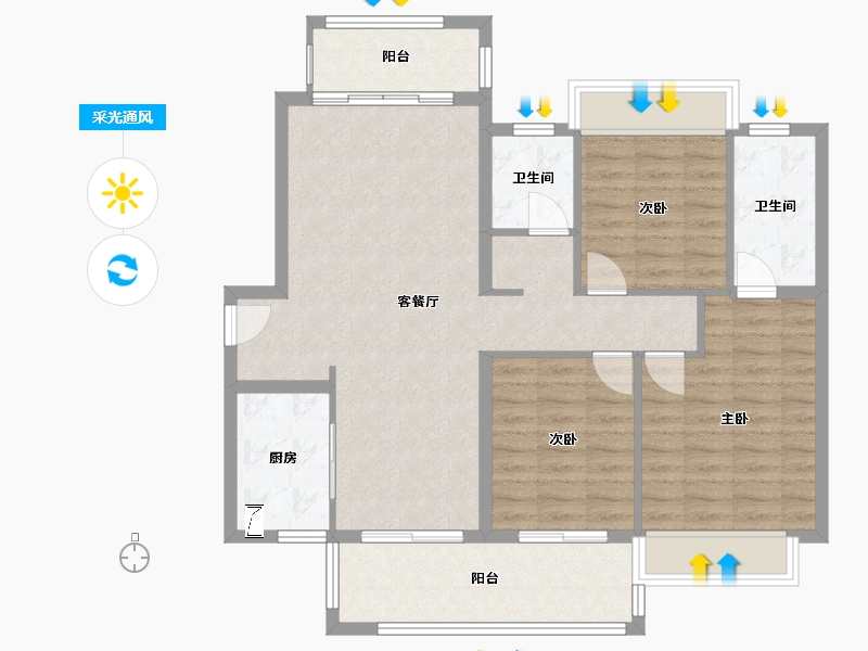 湖南省-郴州市-郴州中铁岭南府-126.17-户型库-采光通风