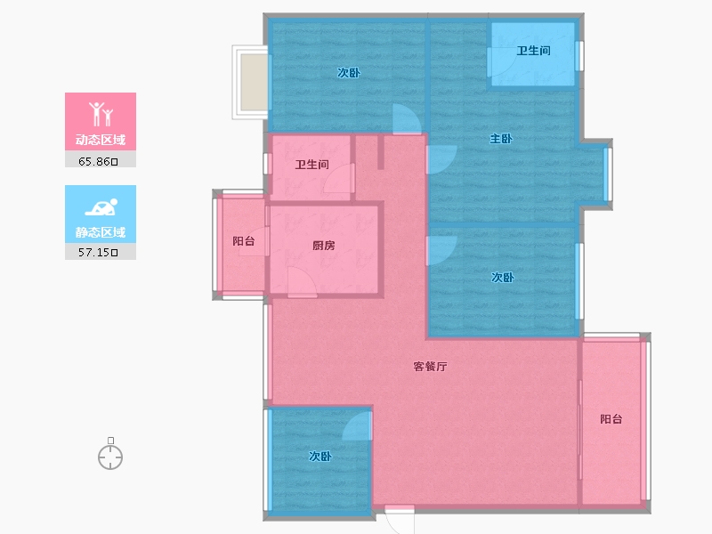 四川省-成都市-温哥华花园-108.00-户型库-动静分区