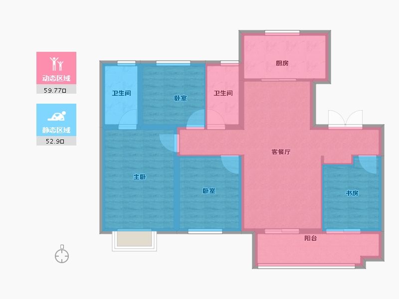 山东省-泰安市-晟地·御山壹品-101.00-户型库-动静分区