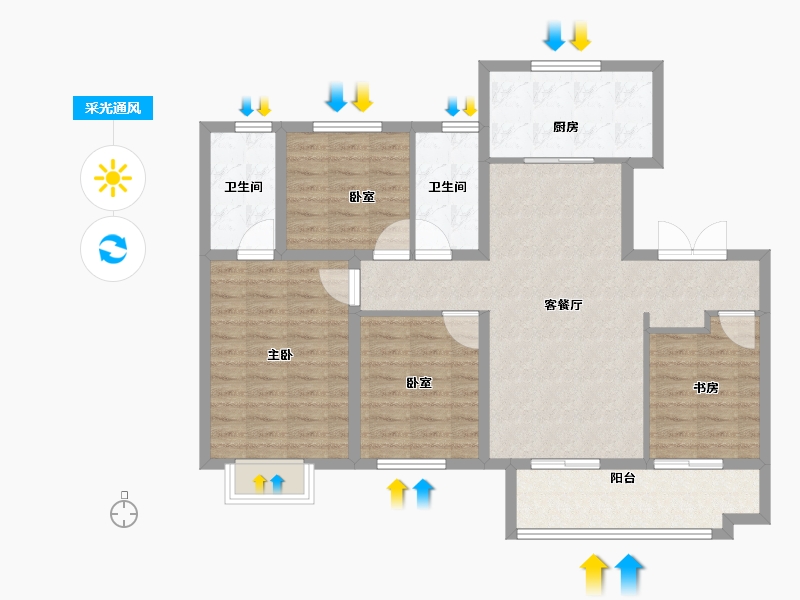 山东省-泰安市-晟地·御山壹品-101.00-户型库-采光通风