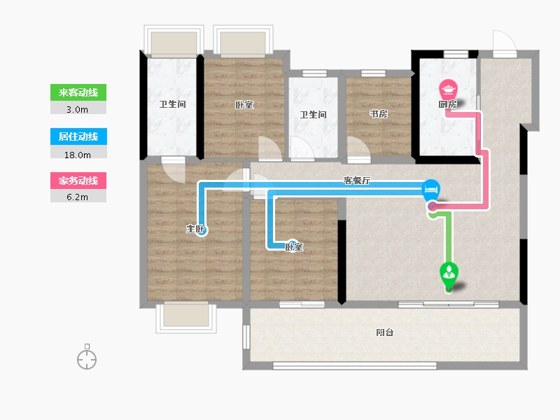 江苏省-泰州市-新城水岸嘉苑-107.00-户型库-动静线