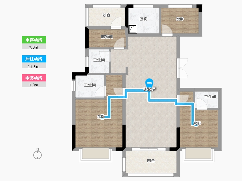 浙江省-嘉兴市-华梦锦园-92.00-户型库-动静线