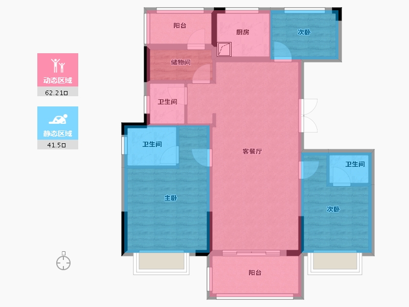 浙江省-嘉兴市-华梦锦园-92.00-户型库-动静分区