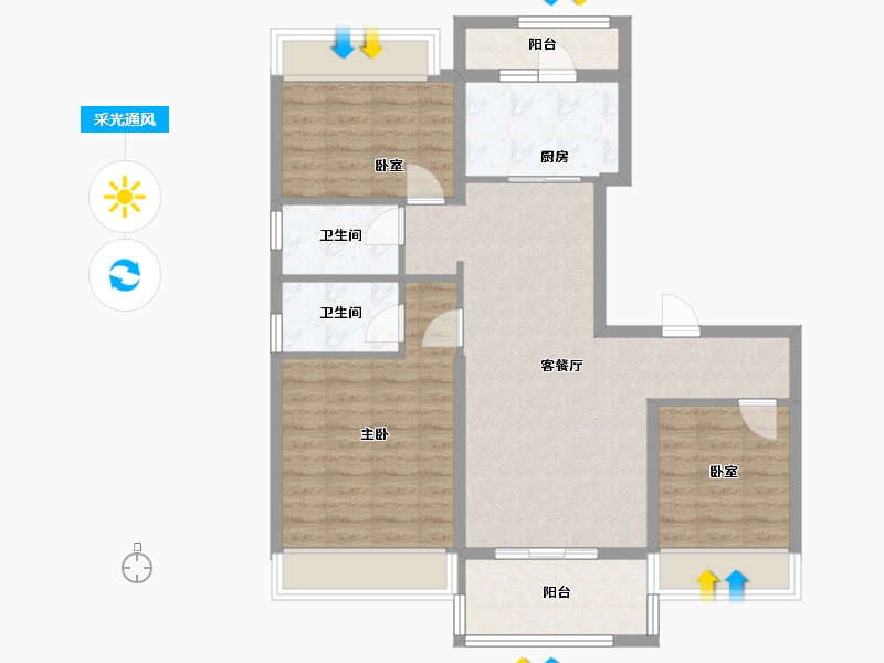 广西壮族自治区-河池市-碧桂园-118.00-户型库-采光通风