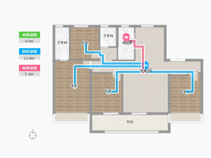 山东省-泰安市-肥城上城郦景-124.80-户型库-动静线