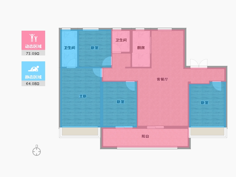 山东省-泰安市-肥城上城郦景-124.80-户型库-动静分区