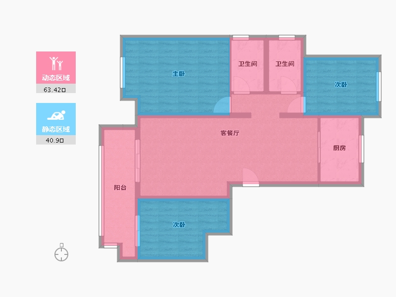 宁夏回族自治区-银川市-吾悦和府-100.00-户型库-动静分区