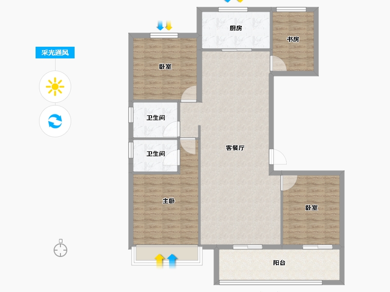 山东省-泰安市-肥城上城郦景-112.50-户型库-采光通风