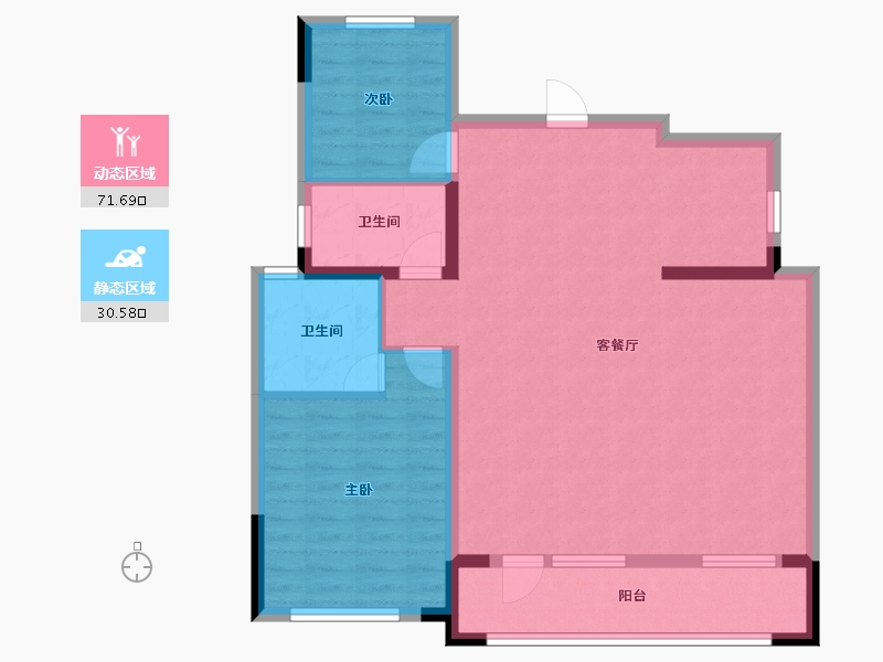 山东省-潍坊市-绿城江南赋-92.37-户型库-动静分区