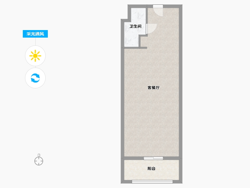 浙江省-宁波市-江湾soho-55.00-户型库-采光通风