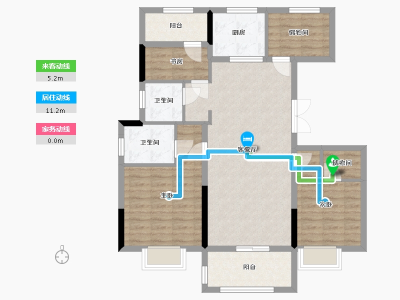 浙江省-嘉兴市-华梦锦园-92.00-户型库-动静线