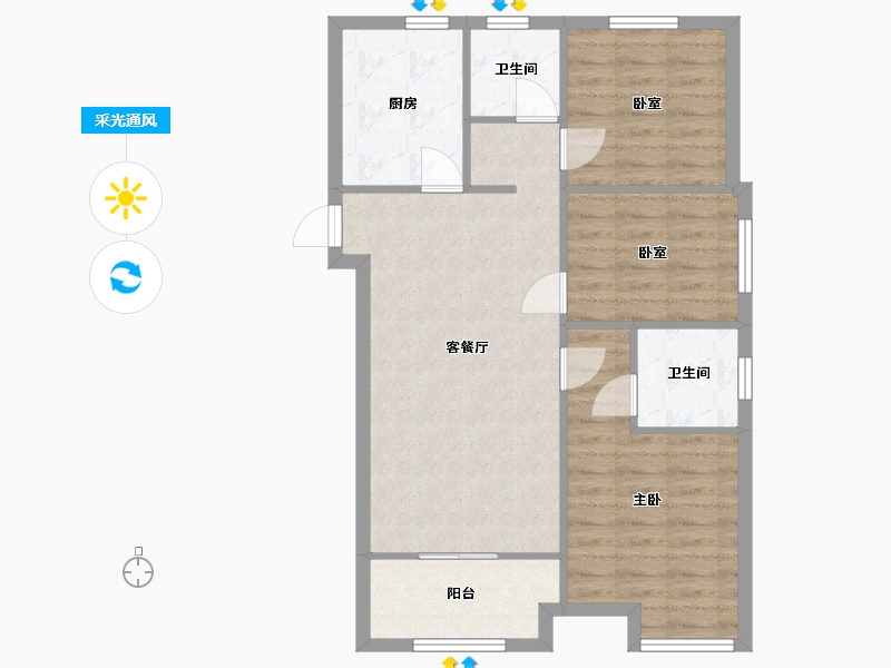 安徽省-合肥市-合肥宝能城-二期-73.01-户型库-采光通风