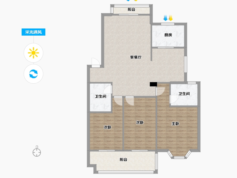 湖北省-武汉市-汉口花园-119.28-户型库-采光通风