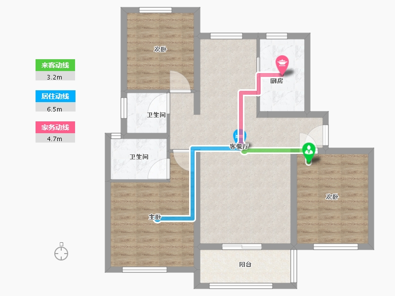 河北省-保定市-宏屹国际城(北区)-90.00-户型库-动静线