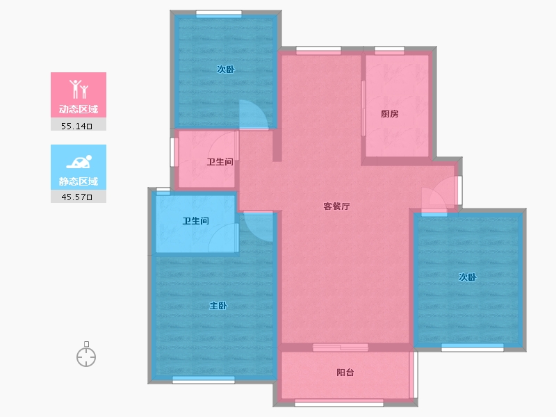 河北省-保定市-宏屹国际城(北区)-90.00-户型库-动静分区