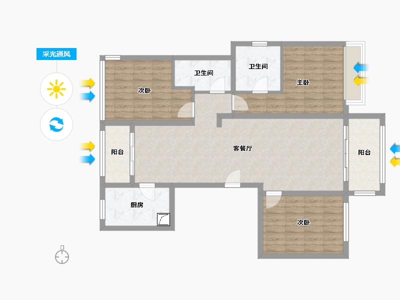 四川省-雅安市-领地兰台府-134.00-户型库-采光通风