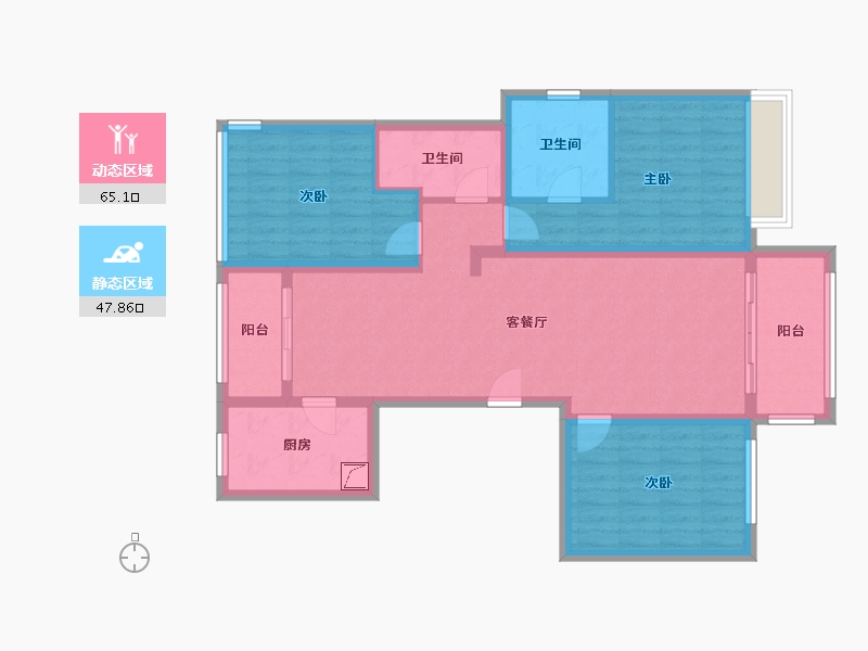 四川省-雅安市-领地兰台府-134.00-户型库-动静分区