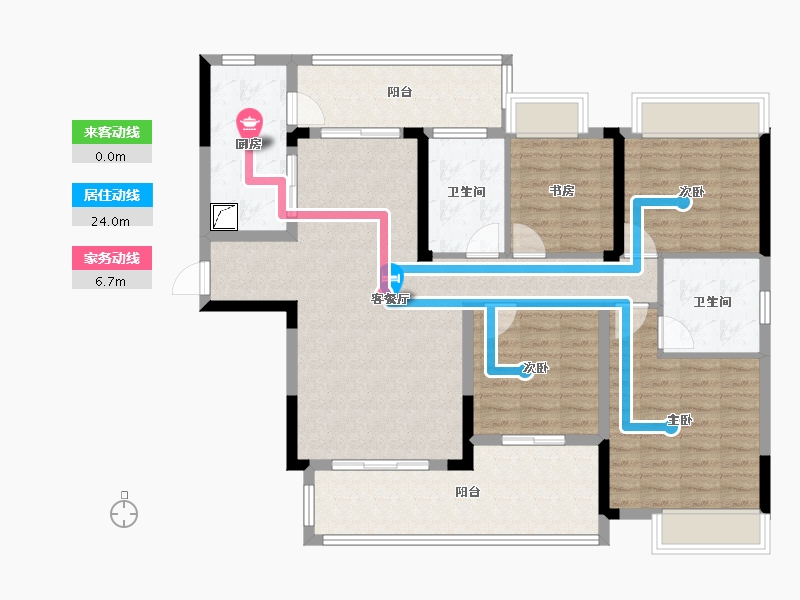 湖北省-咸宁市-康美健康城-130.00-户型库-动静线