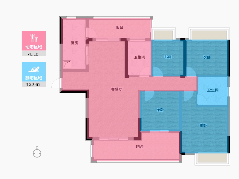 湖北省-咸宁市-康美健康城-130.00-户型库-动静分区