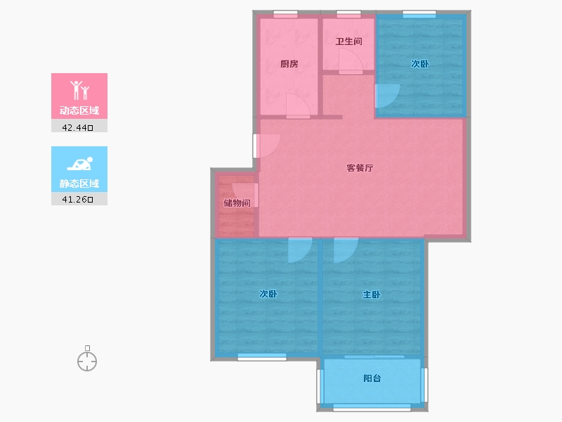 安徽省-合肥市-珠光南苑-东区-90.00-户型库-动静分区