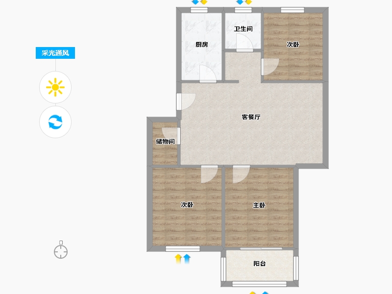 安徽省-合肥市-珠光南苑-东区-90.00-户型库-采光通风