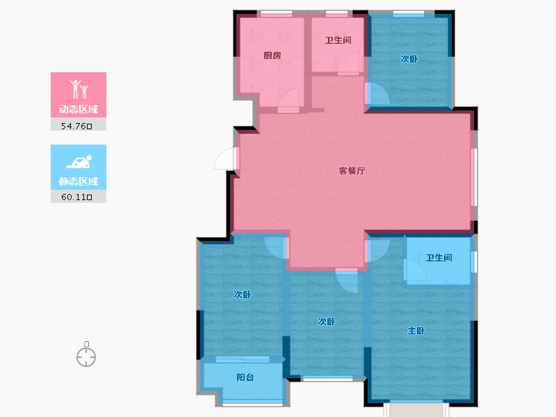 山东省-潍坊市-宏力壹号院-102.41-户型库-动静分区