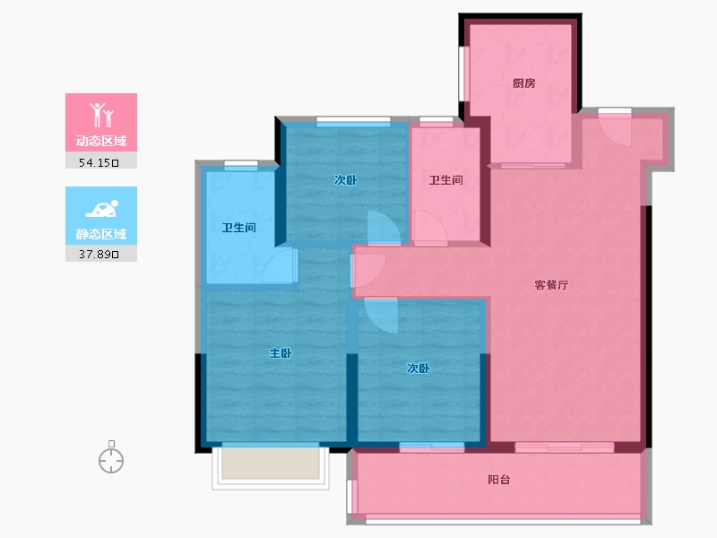 江苏省-南京市-大华云江印月-82.00-户型库-动静分区