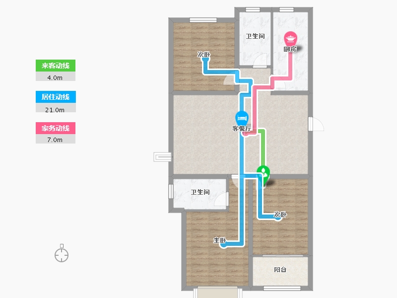 山东省-潍坊市-城投麓台雅园-102.40-户型库-动静线