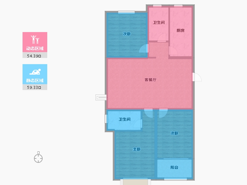 山东省-潍坊市-城投麓台雅园-102.40-户型库-动静分区