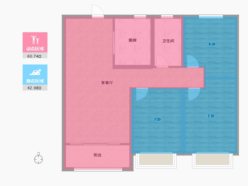 山东省-潍坊市-城投麓台雅园-93.60-户型库-动静分区