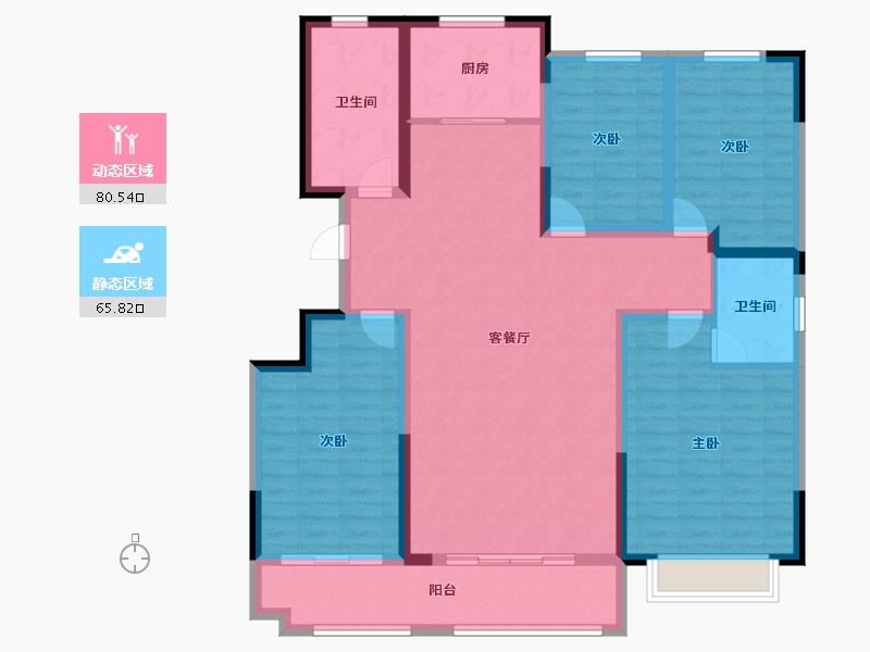 山东省-潍坊市-宏力壹号院-132.01-户型库-动静分区