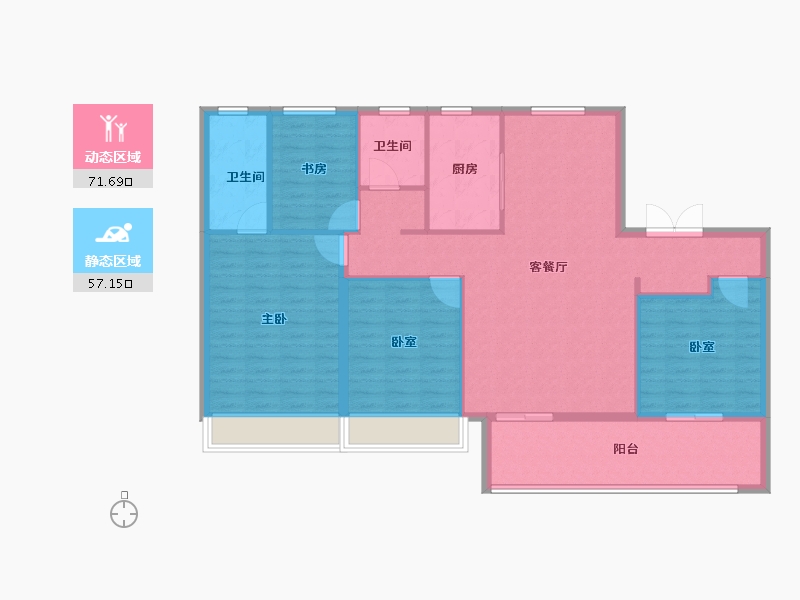 山东省-泰安市-肥城上城郦景-117.60-户型库-动静分区