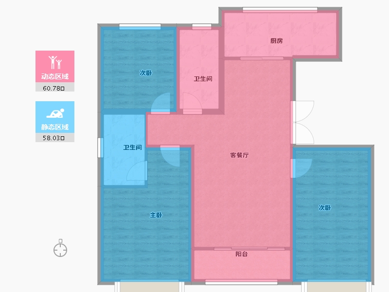 山东省-潍坊市-城投麓台雅园-107.20-户型库-动静分区