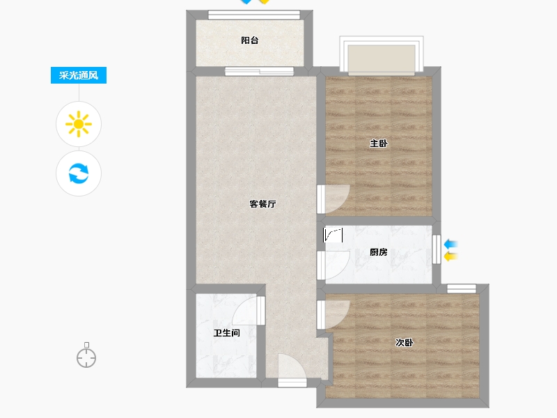 河北省-石家庄市-雅都园-60.00-户型库-采光通风