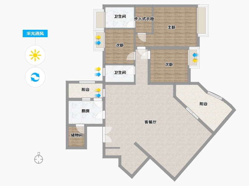 重庆-重庆市-东和春天-139.00-户型库-采光通风