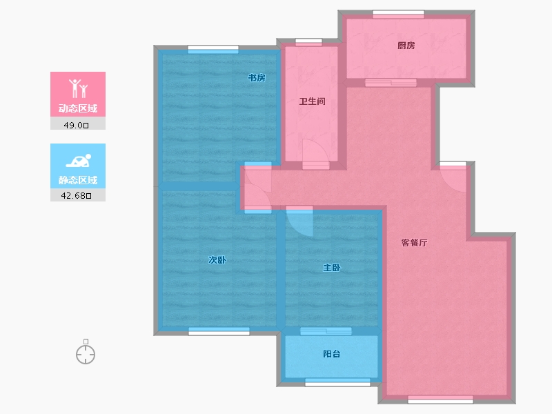 山东省-济宁市-祥城北苑小区-80.75-户型库-动静分区