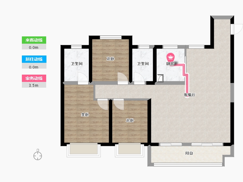 浙江省-台州市-云樾观岭-132.00-户型库-动静线