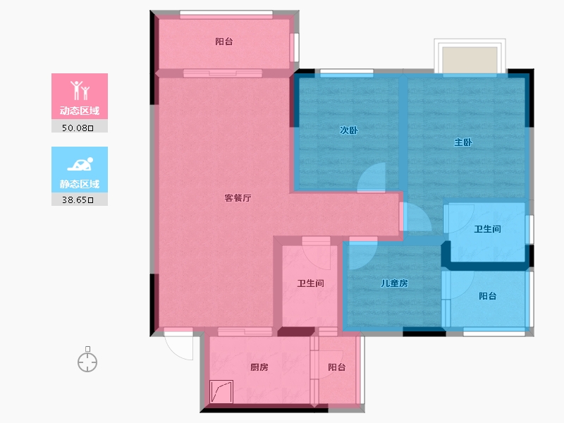 贵州省-贵阳市-凤凰栖一期(A区)-82.00-户型库-动静分区