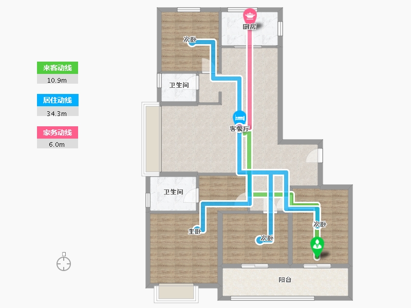 浙江省-温州市-香丽园-122.00-户型库-动静线