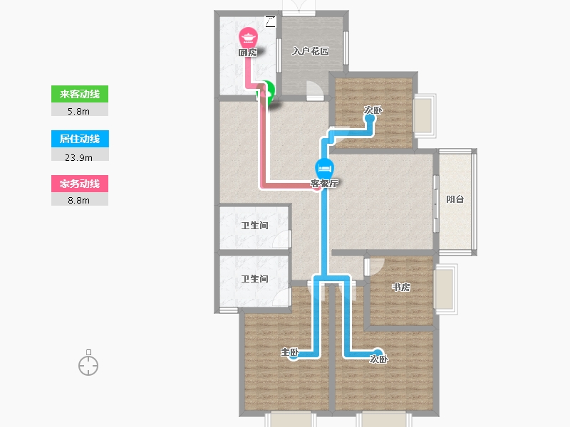 云南省-昆明市-古滇雅苑-147.00-户型库-动静线