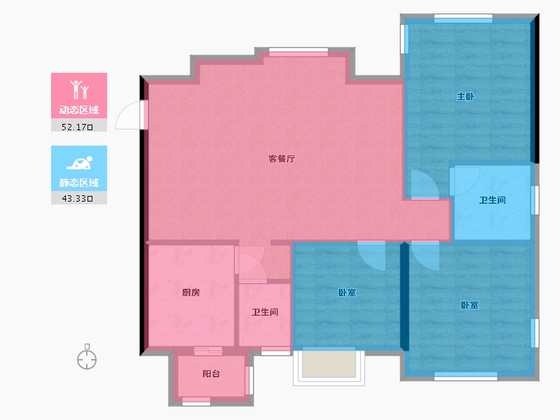 四川省-内江市-甜城国际社区-87.75-户型库-动静分区