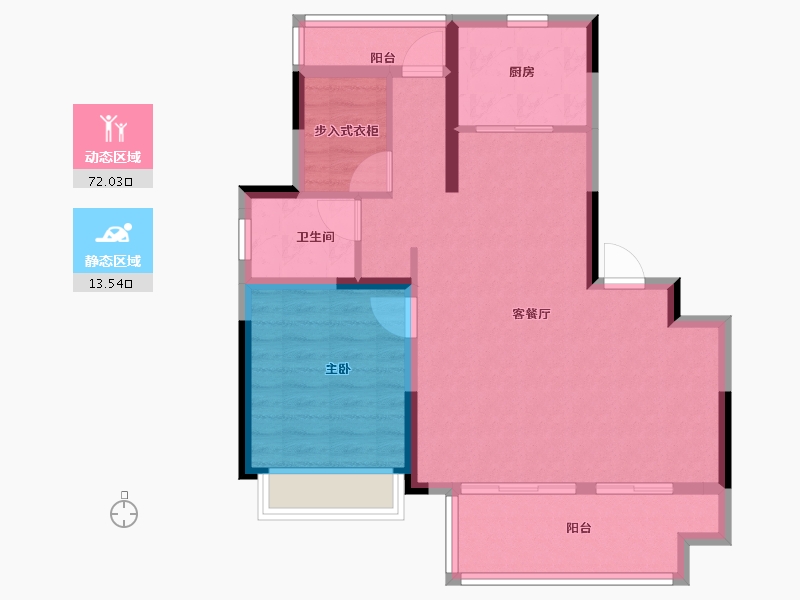 安徽省-合肥市-文一桃李轩-76.80-户型库-动静分区