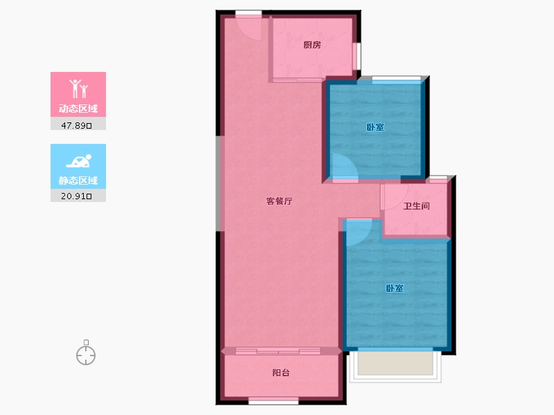 甘肃省-天水市-寰居·元丰御苑-61.17-户型库-动静分区