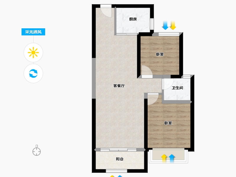 甘肃省-天水市-寰居·元丰御苑-61.17-户型库-采光通风