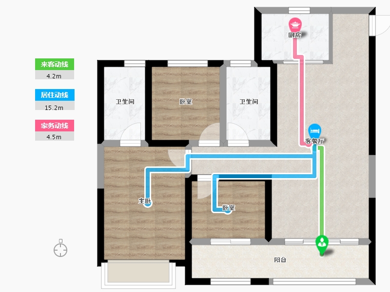 甘肃省-天水市-寰居·元丰御苑-79.43-户型库-动静线