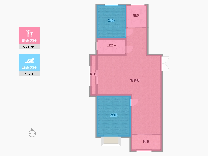 山东省-潍坊市-东方天韵-82.60-户型库-动静分区