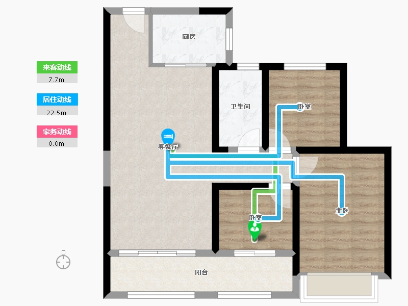 甘肃省-天水市-寰居·元丰御苑-75.02-户型库-动静线