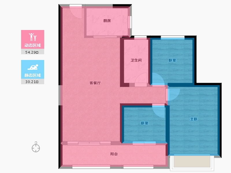 甘肃省-天水市-寰居·元丰御苑-75.02-户型库-动静分区