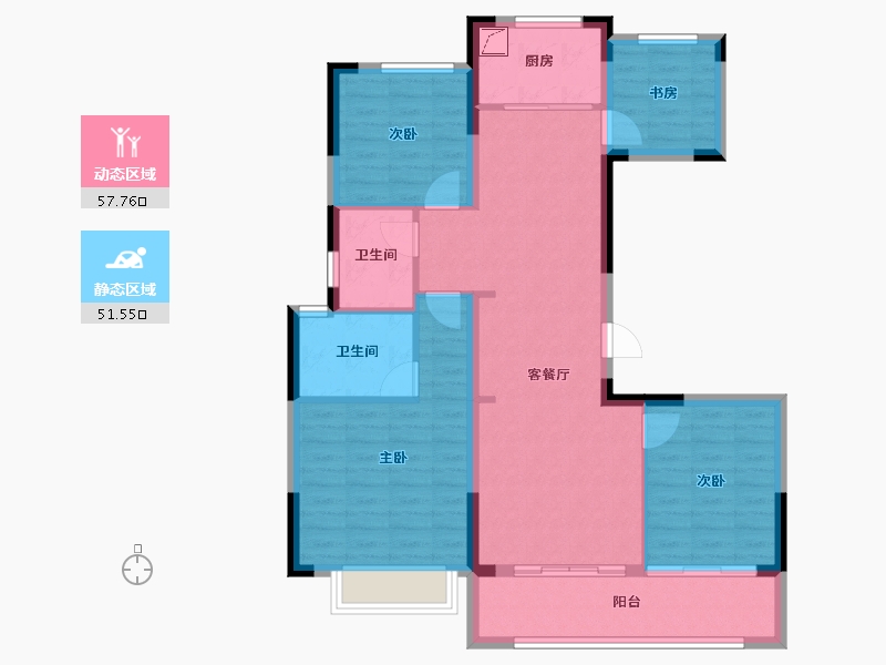 浙江省-金华市-江稠府-98.00-户型库-动静分区