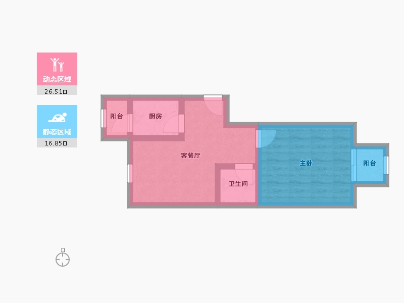 北京-北京市-大牛坊社区-2期-55.00-户型库-动静分区